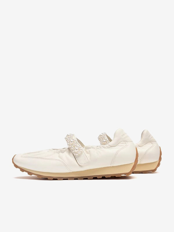 Ivory Round-Toe Slip-On Trainers — view 2