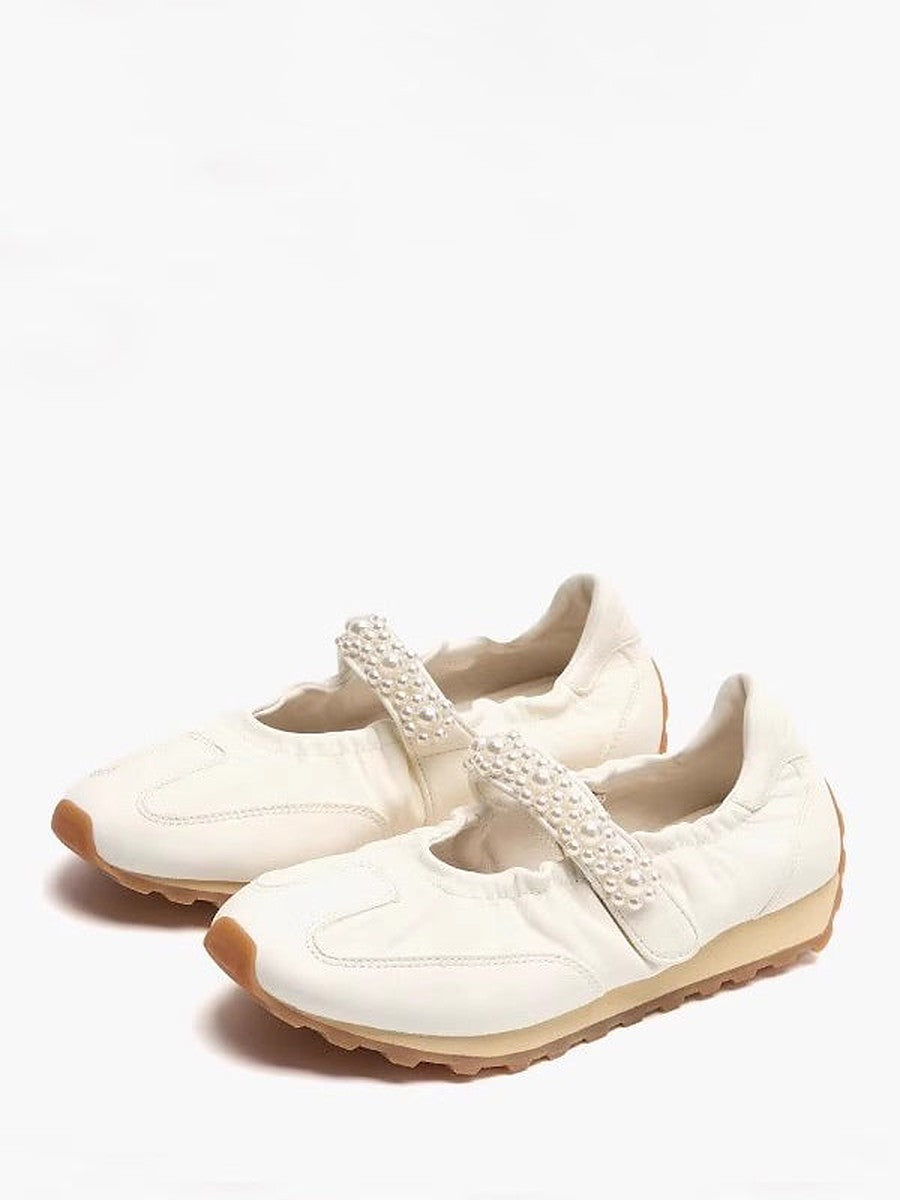Ivory Round-Toe Slip-On Trainers — view 1