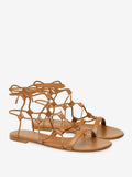 Brown Open-Toe Lace-Up Sandals — view 5