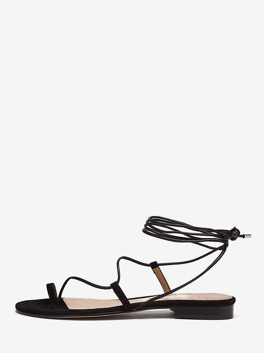 Black Open-Toe Lace-Up Sandals — view 1