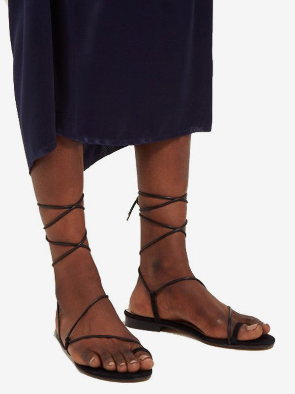 Black Open-Toe Lace-Up Sandals — view 3