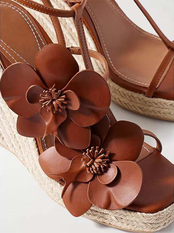 gold open toe platform wedge sandals — view 7