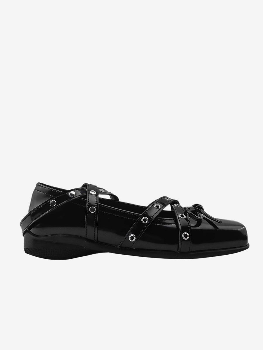 Black Square-Toe Ballet Flats — view 2