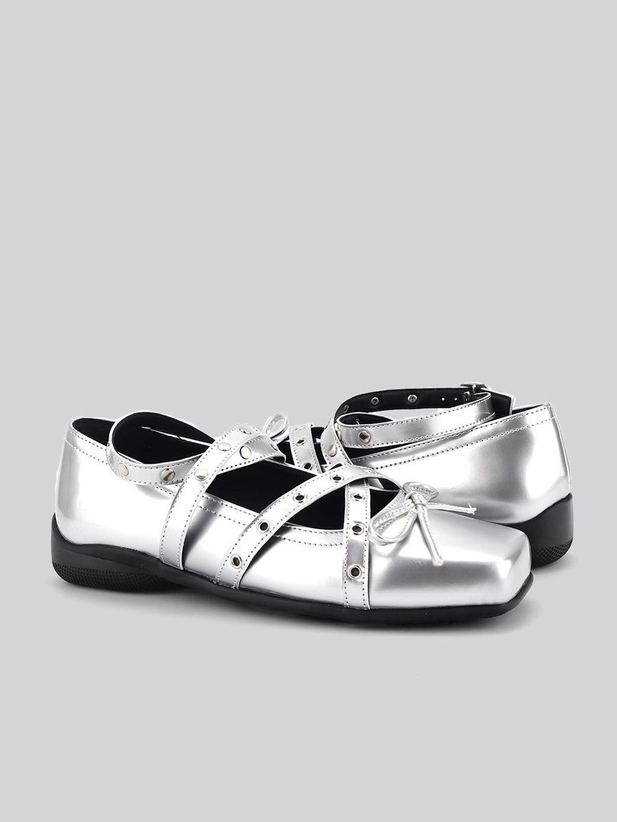 Black Square-Toe Ballet Flats — view 6