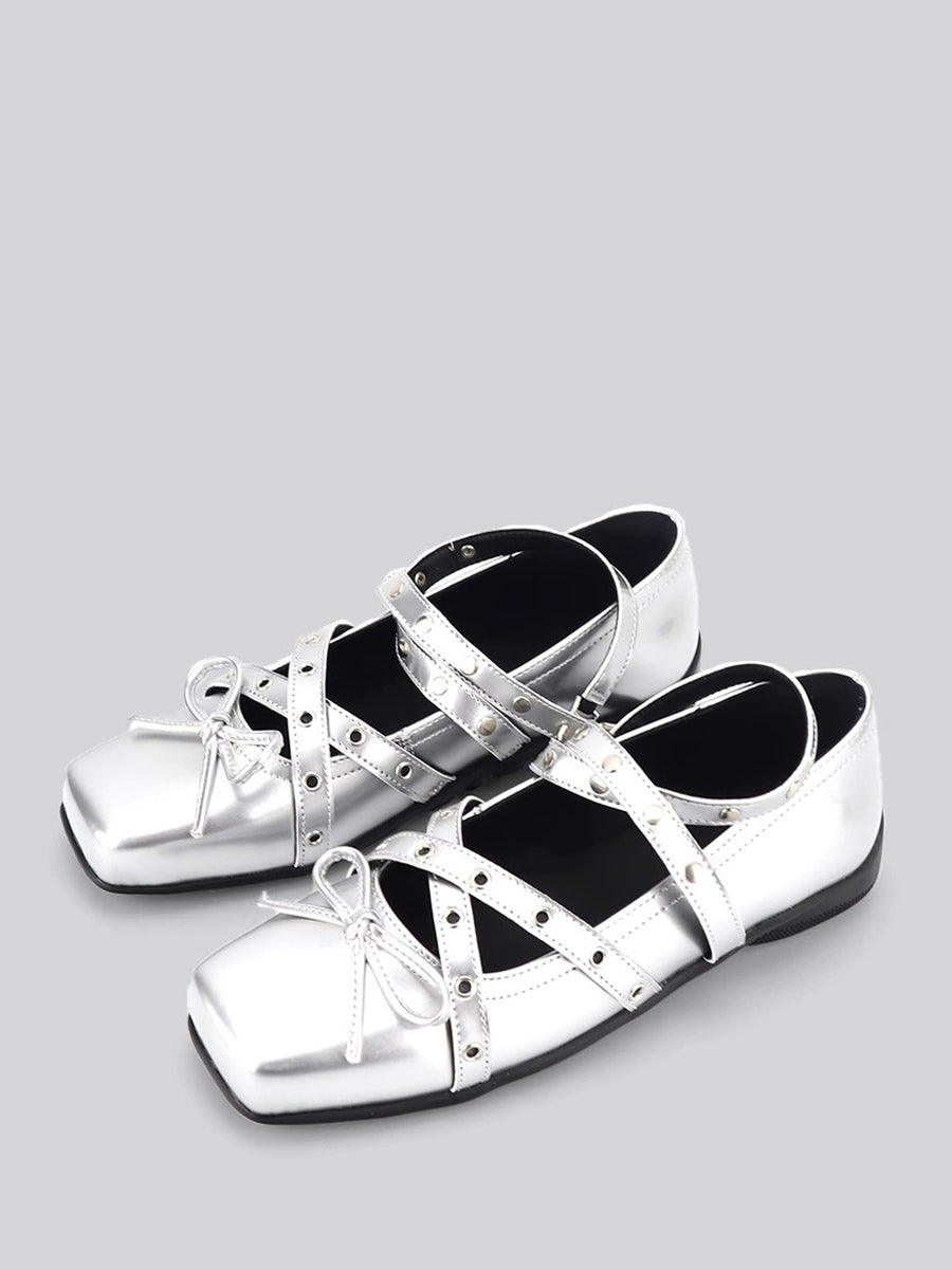 Black Square-Toe Ballet Flats — view 4