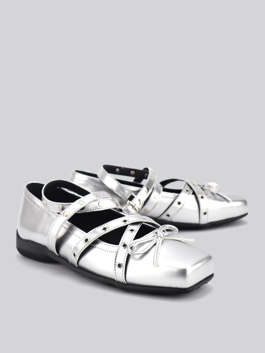 black square toe ballet flats — view 5
