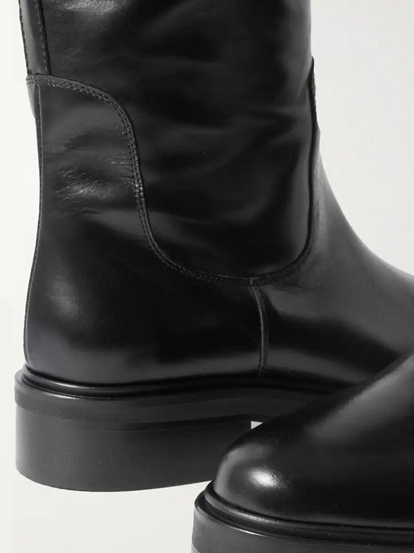 Brown Round-Toe Knee-High Boots — view 3