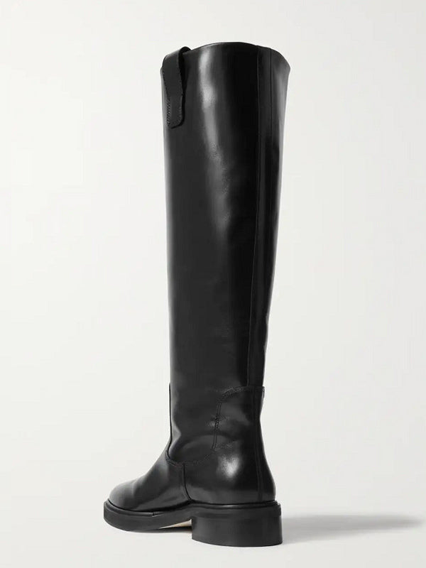 Brown Round-Toe Knee-High Boots — view 2