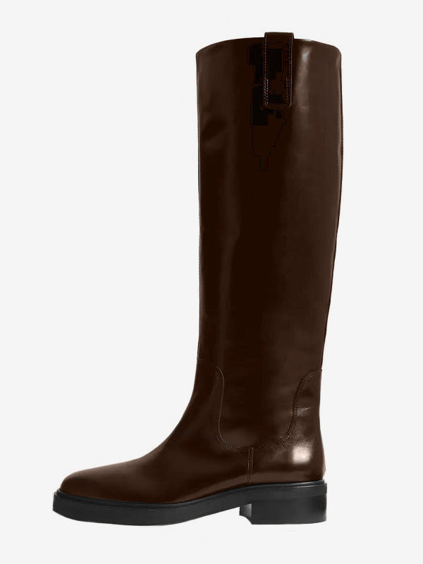 Brown Round-Toe Knee-High Boots — view 5