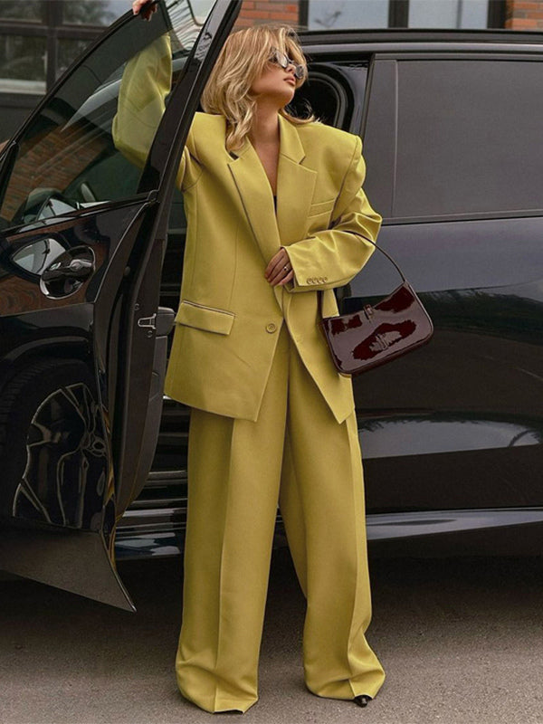 yellow relaxed two piece set — view 2