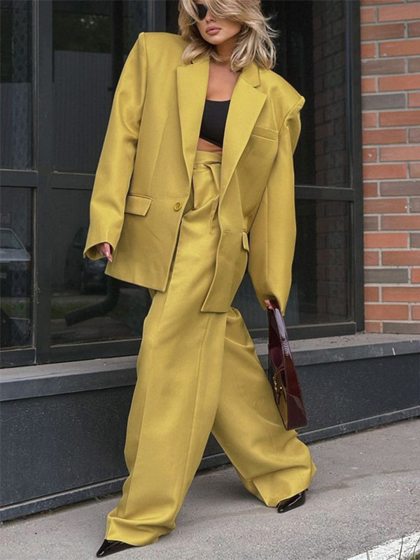 yellow relaxed two piece set — view 3