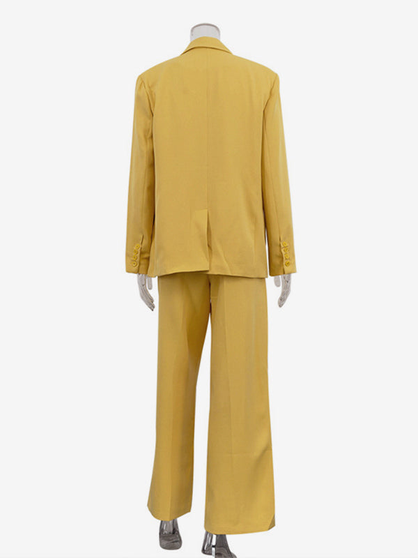 yellow relaxed two piece set — view 7
