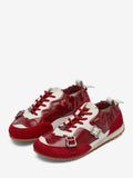 red round toe lace up buckle trainers — view 2