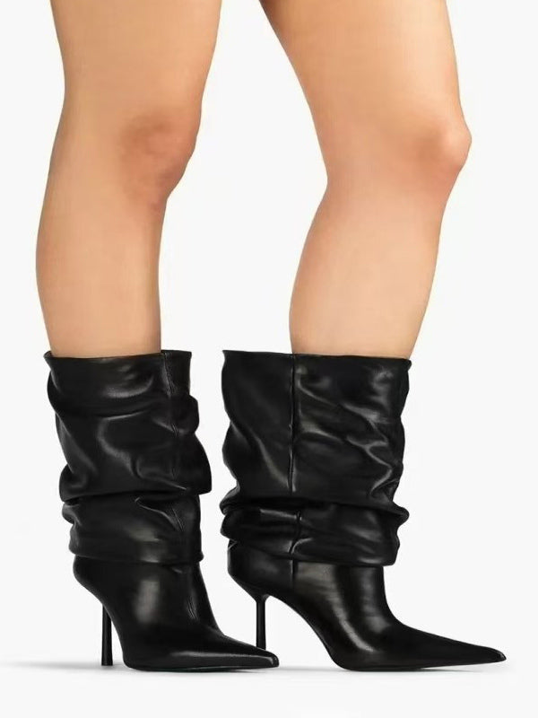 Red Pointed-Toe Ankle Boots — view 2