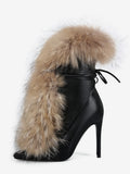 Black Fur Ankle Boots — view 1
