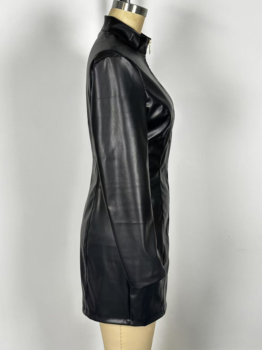 Black Long-Sleeve Mini Dress — view 6