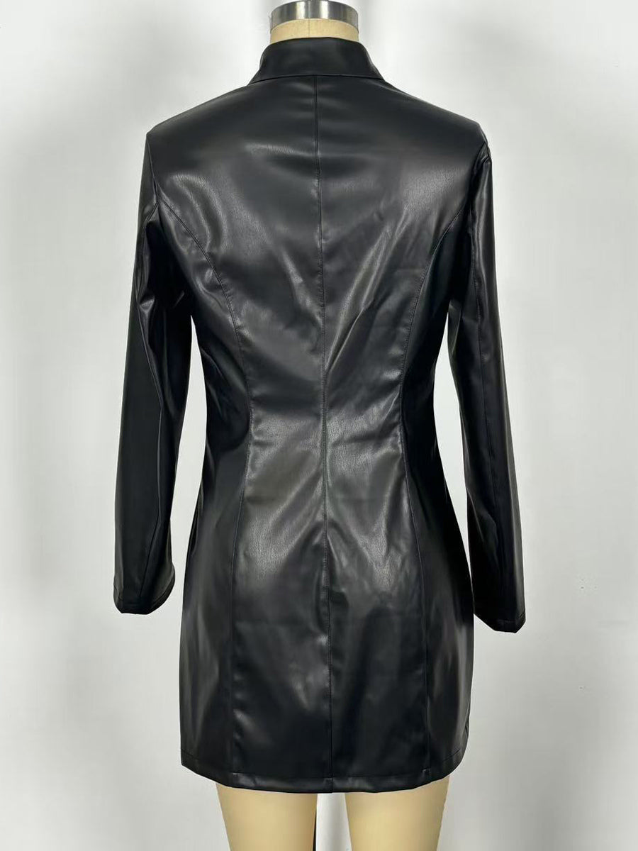 Black Long-Sleeve Mini Dress — view 7
