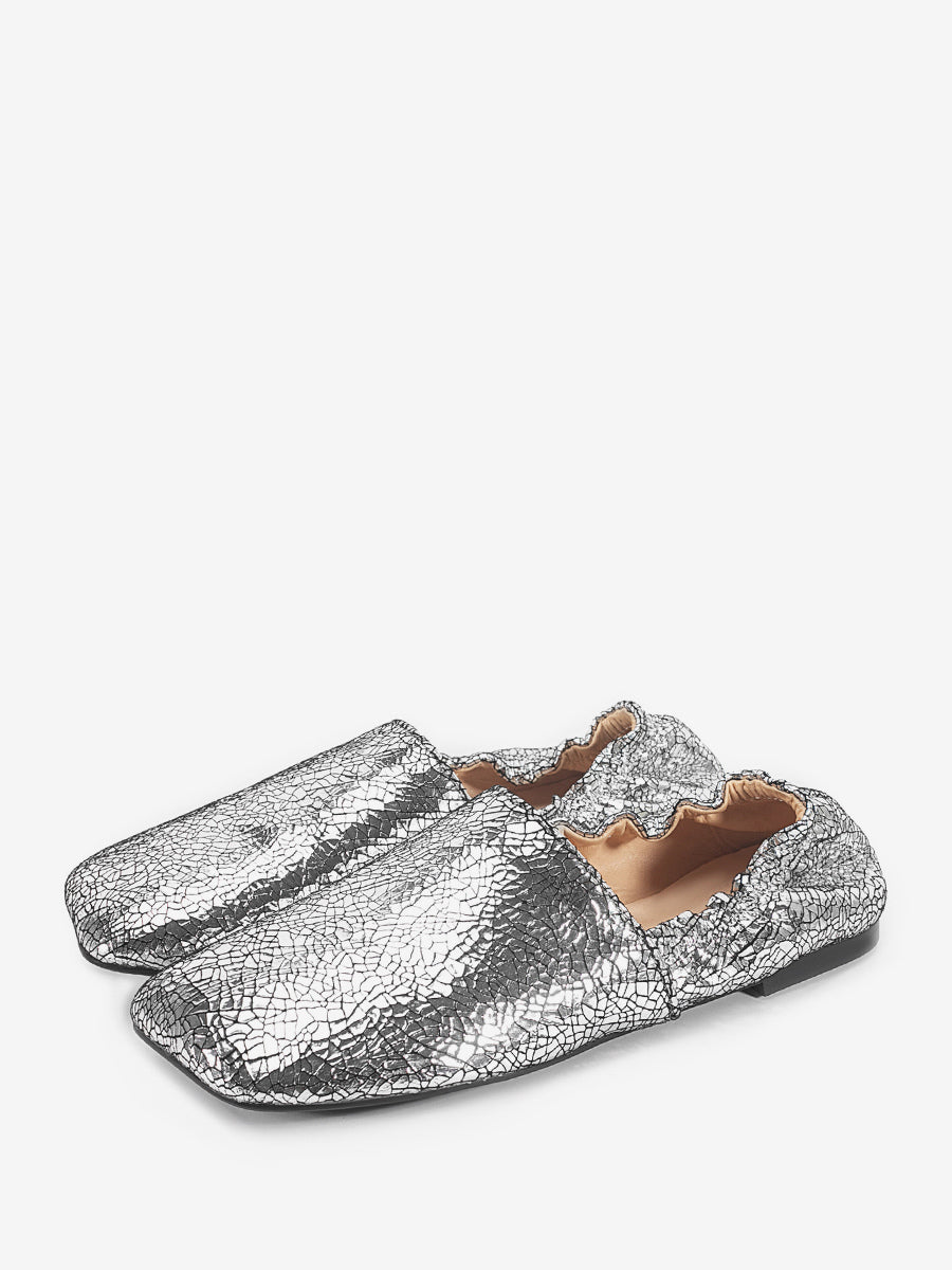 burgundy square toe slip on ballet flats — view 8