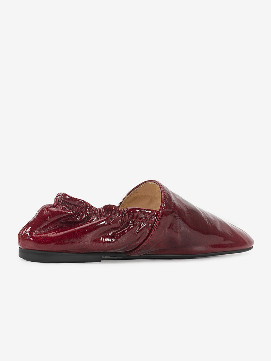 burgundy square toe slip on ballet flats — view 5