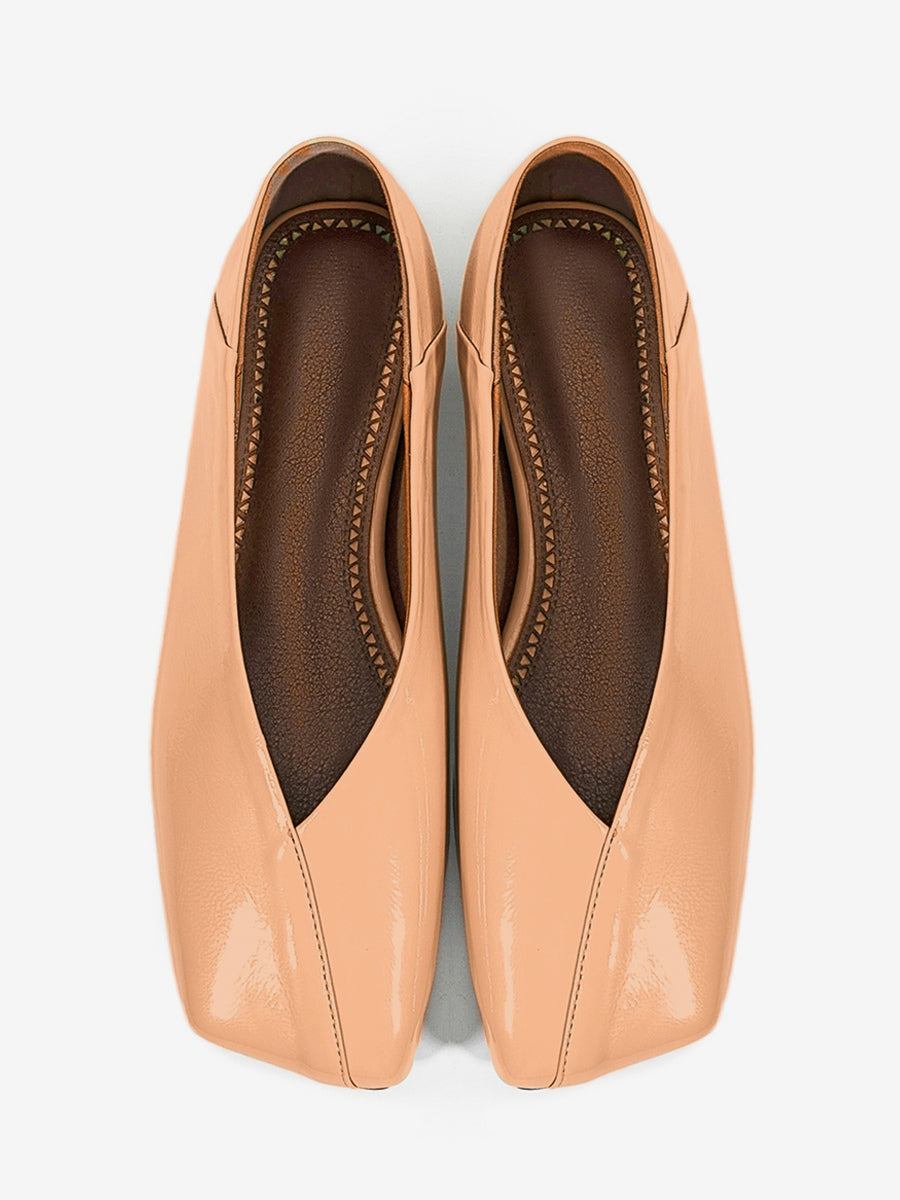 green square toe slip on ballet flats — view 7
