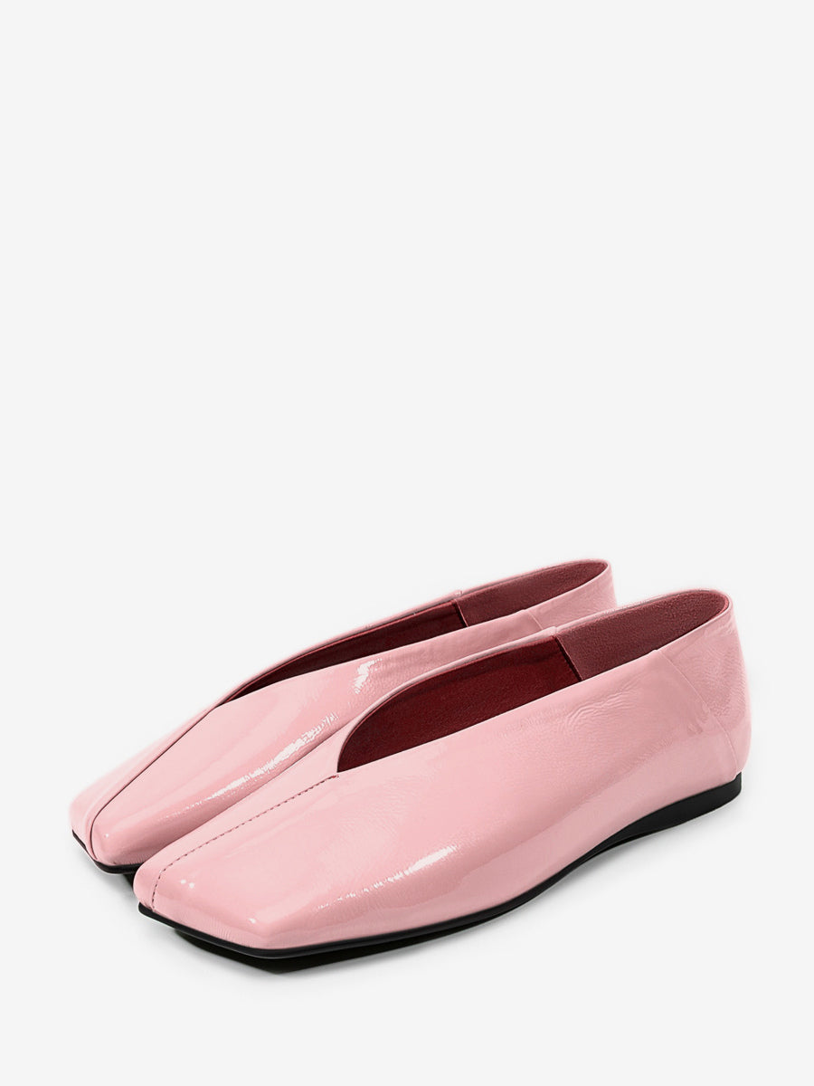 green square toe slip on ballet flats — view 11