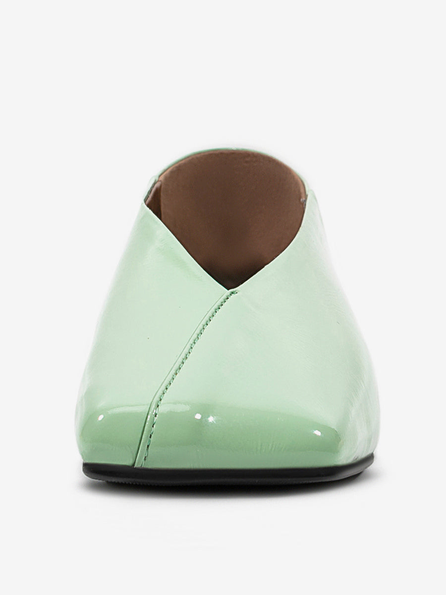 green square toe slip on ballet flats — view 3