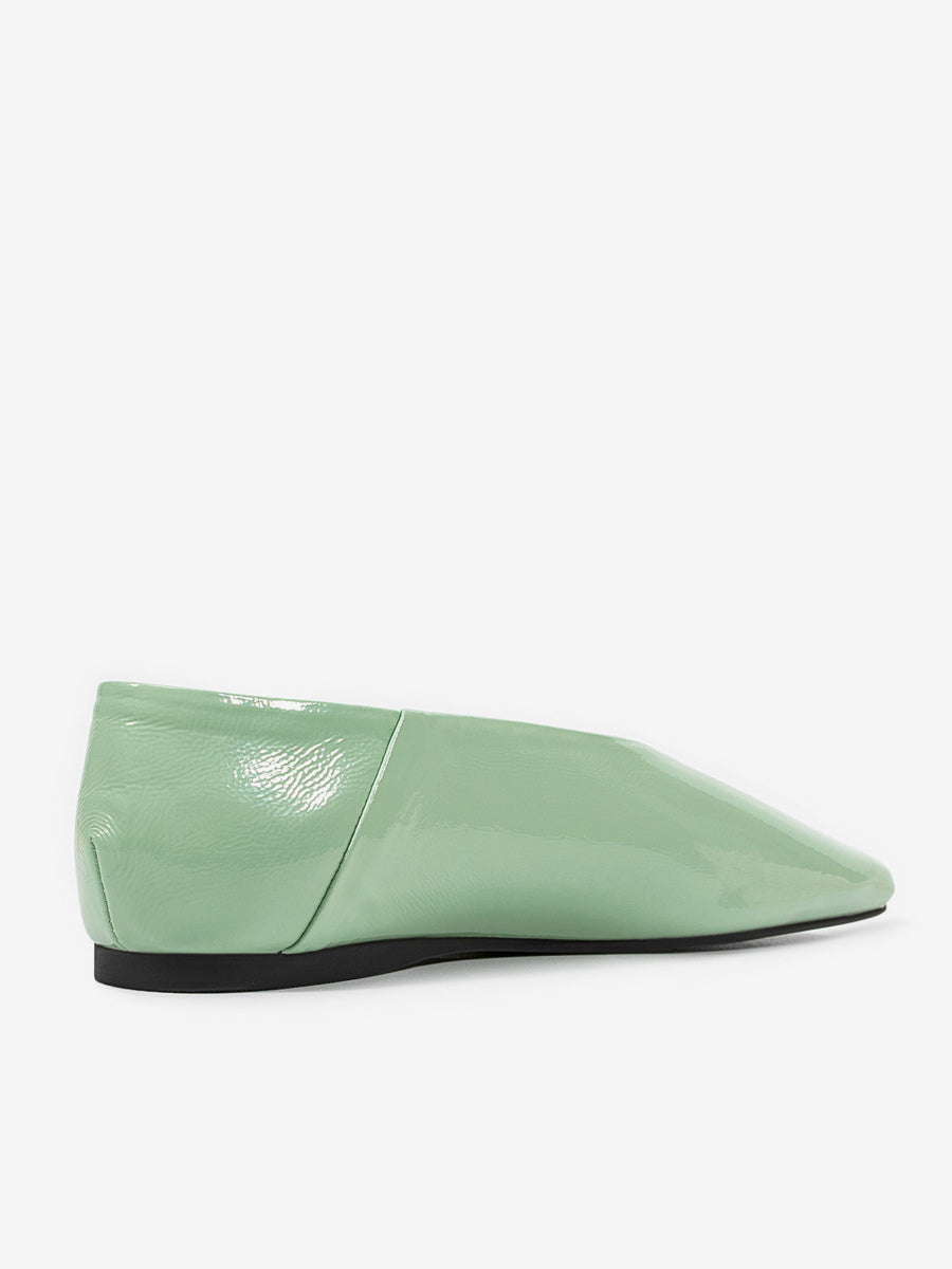 green square toe slip on ballet flats — view 4
