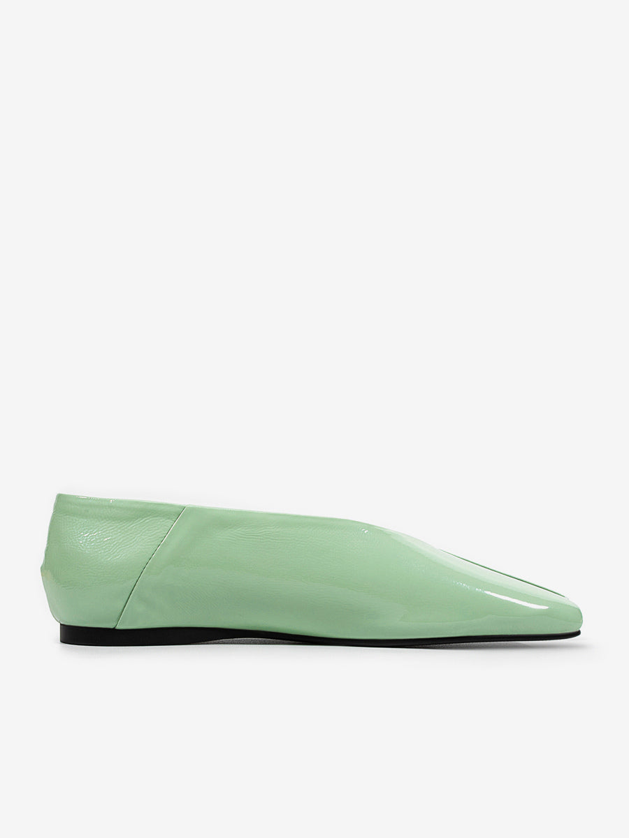 Green Square-Toe Slip-On Ballet Flats — view 5