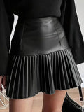 Black Pleated High-Waisted Mini Skirt — view 1