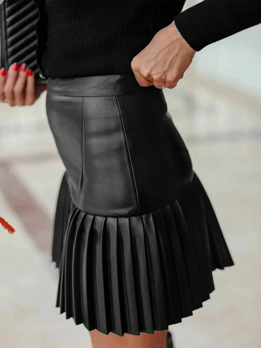 Black Pleated High-Waisted Mini Skirt — view 3