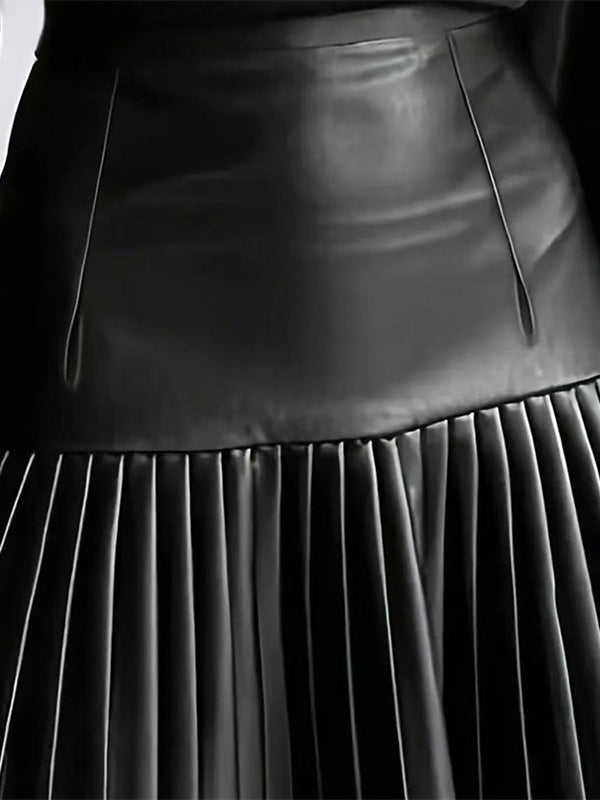 Black Pleated High-Waisted Mini Skirt — view 4
