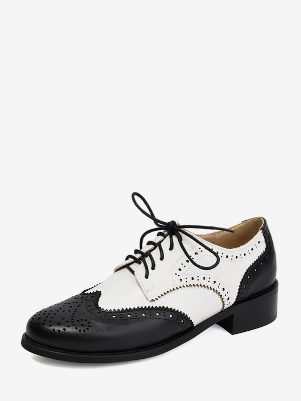 Brown Round-Toe Lace-Up Loafers — view 2