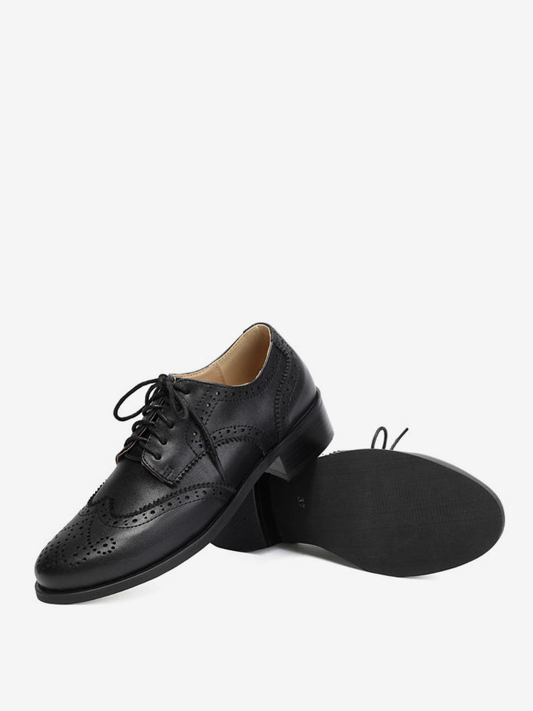 Brown Round-Toe Lace-Up Loafers — view 6