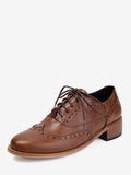 Brown Round-Toe Lace-Up Loafers — view 5