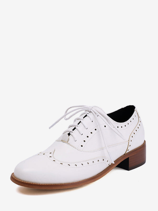 Brown Round-Toe Lace-Up Loafers — view 7