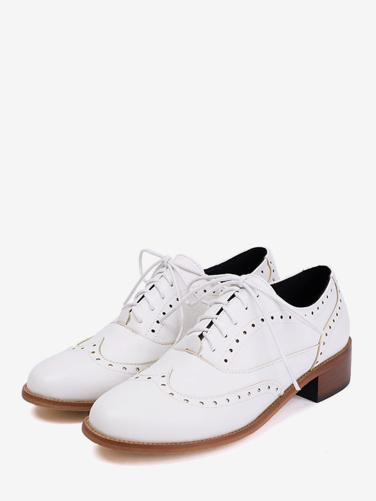 Brown Round-Toe Lace-Up Loafers — view 8