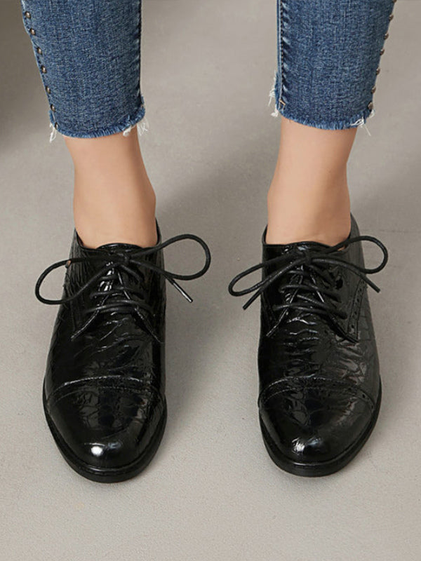 Green Round-Toe Lace-Up Loafers — view 3
