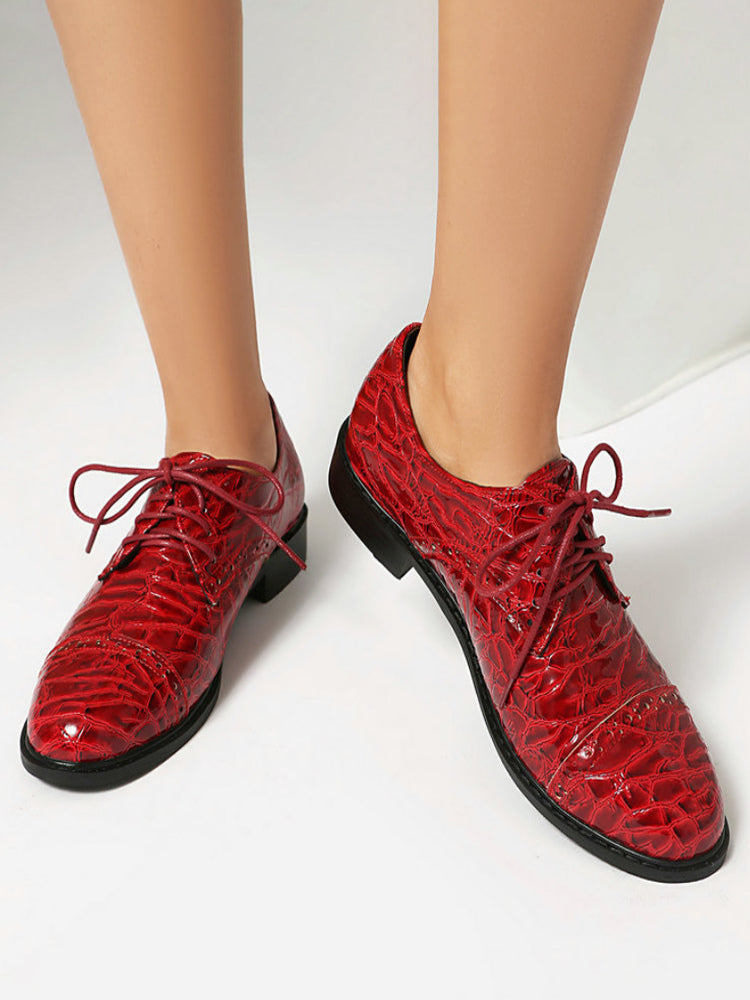 Green Round-Toe Lace-Up Loafers — view 6