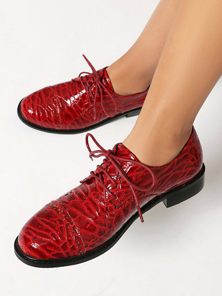 Green Round-Toe Lace-Up Loafers — view 4