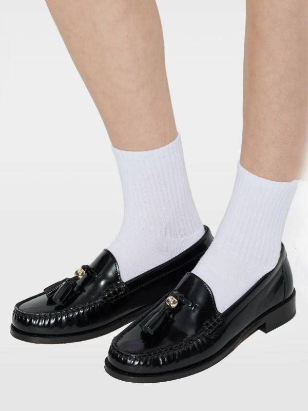 Burgundy Round-Toe Slip-On Loafers — view 2