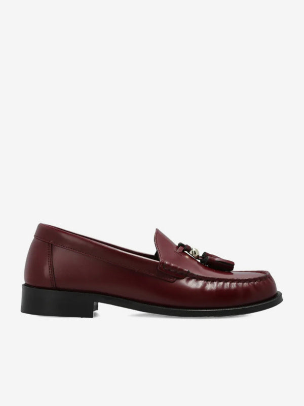 Burgundy Round-Toe Slip-On Loafers — view 6