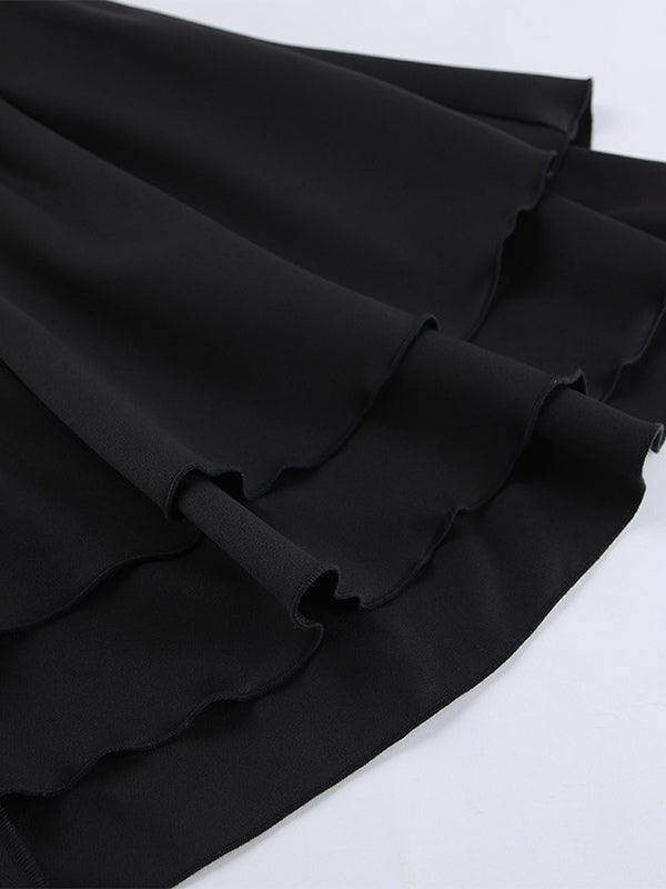 Black Collared Fitted Two-Piece Set — view 14