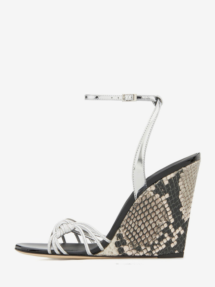Black Ankle-Strap Wedge Sandals — view 8
