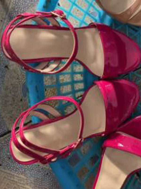 gold open toe metallic sandals — view 10