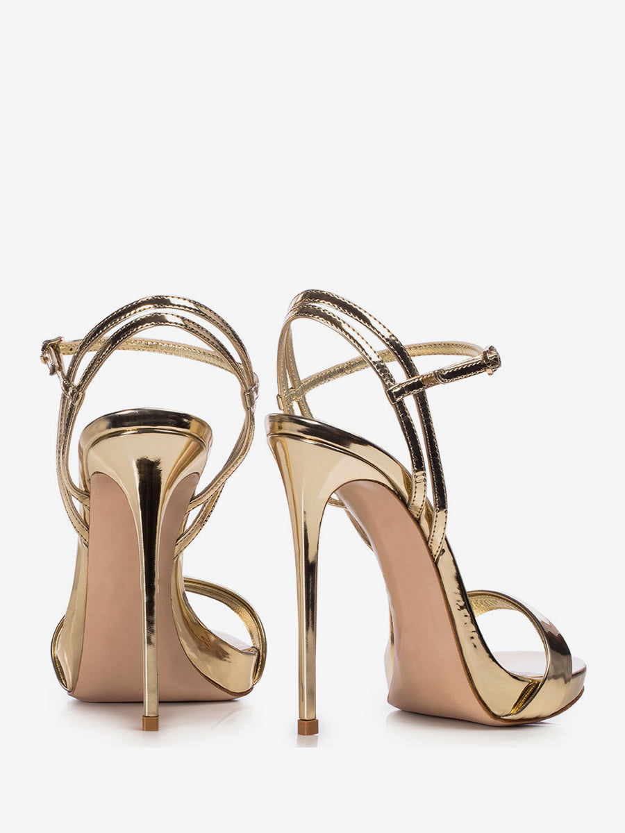 Gold Open-Toe Metallic Sandals — view 5