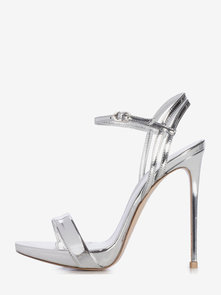 gold open toe metallic sandals — view 6