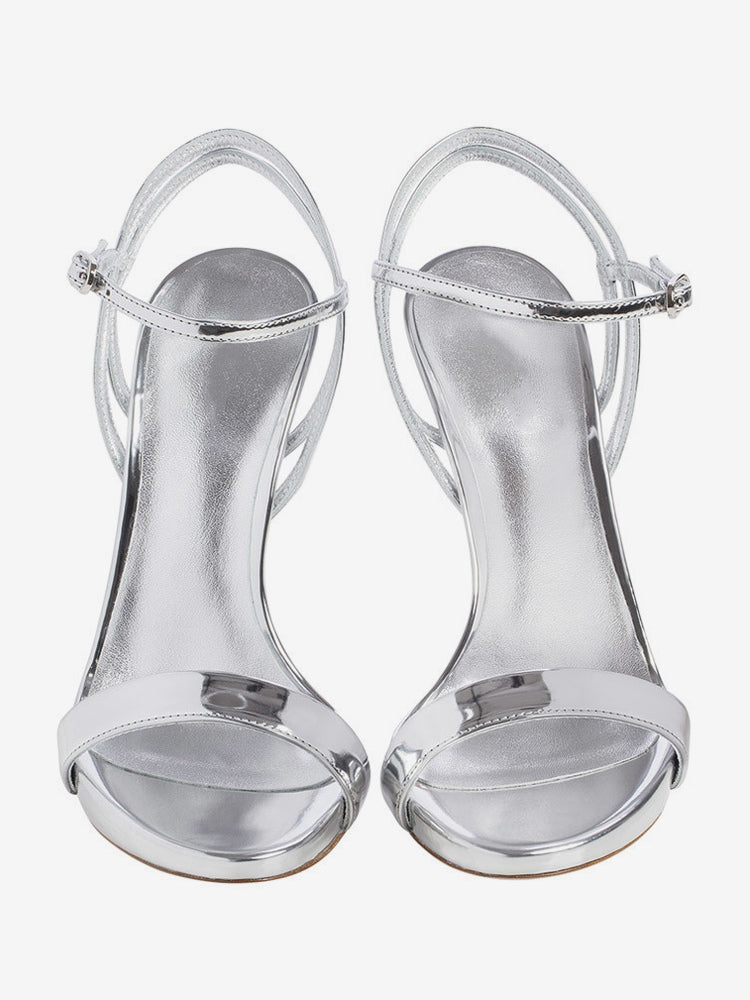 gold open toe metallic sandals — view 7