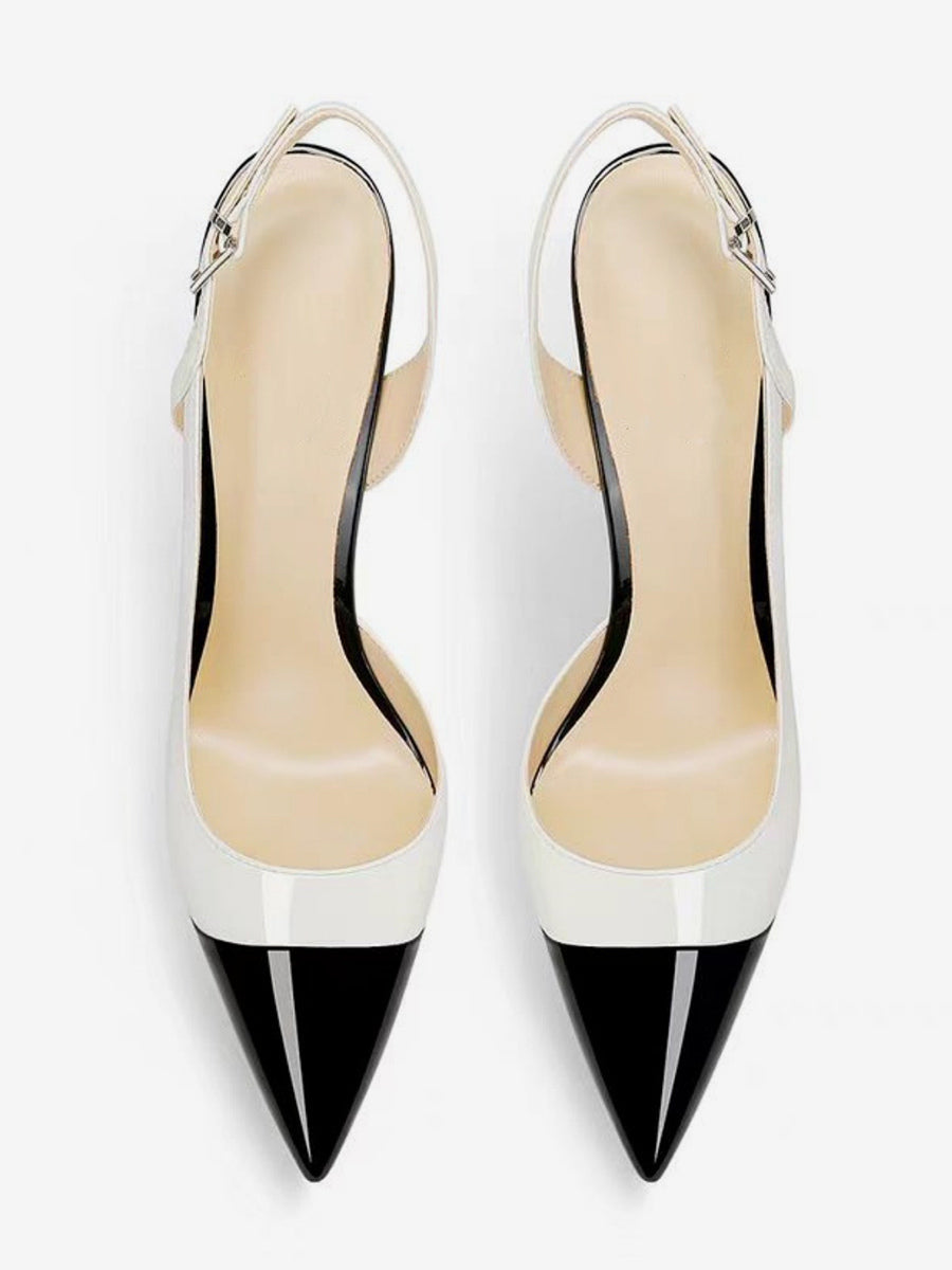Apricot Pointed-Toe Slingback Cut-Out Court Shoes — view 4