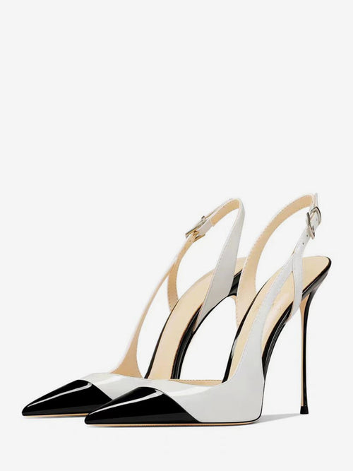 Apricot Pointed-Toe Slingback Cut-Out Court Shoes — view 1