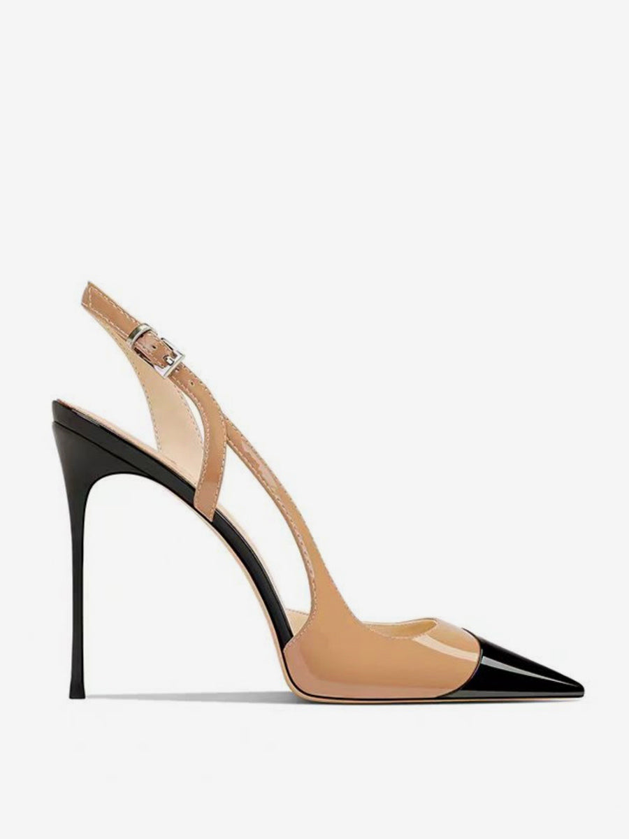 Apricot Pointed-Toe Slingback Cut-Out Court Shoes — view 7